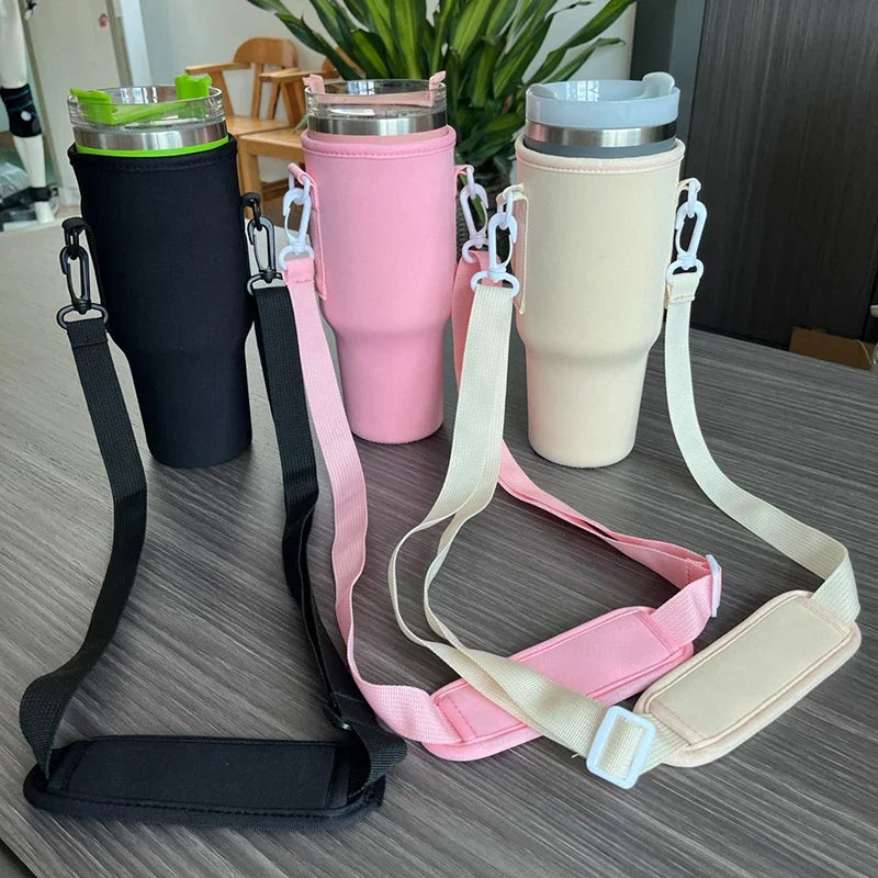 1pc 40oz Nuovoware Water Bottle Carrier Bag for Stanley Quencher Adjustable Shoulder Strap Mug Cover Bottle Holder Cup Sleeve